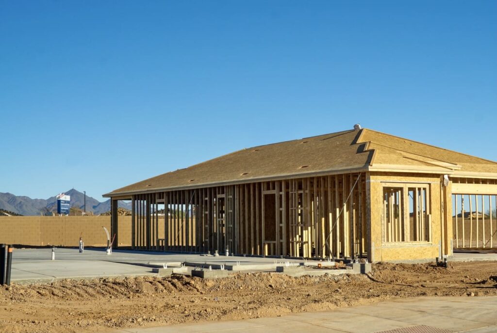 new home under construction in Houston, TX
